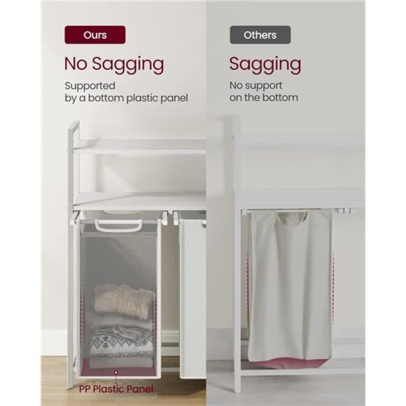 Laundry Hamper, Laundry Basket, Laundry Sorter with 2 Pull-Out and Removable Bag - Picture 7 of 8